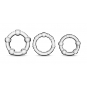 Набор из 3 прозрачных эрекционных колец Stay Hard Beaded Cockrings - Blush Novelties - в Реутове купить с доставкой