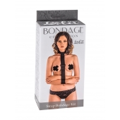 Ошейник с длинной лентой и наручниками Strap Bondage Kit Plus Size - Lola Games - купить с доставкой в Реутове