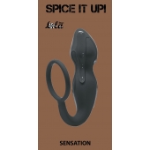 Серое эрекционное кольцо Sensation с анальным стимулятором - Lola Games - в Реутове купить с доставкой