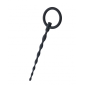 Чёрный уретральный плаг с кольцом - ToyFa - купить с доставкой в Реутове