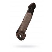 Чёрная насадка на пенис Tс подхватом - 19,5 см. - ToyFa - в Реутове купить с доставкой