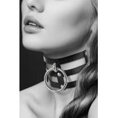 Чёрный тройной чокер с большим кольцом - Bijoux Pour Toi - купить с доставкой в Реутове