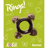 Чёрное эрекционное кольцо Rings Screw - Lola Games - в Реутове купить с доставкой