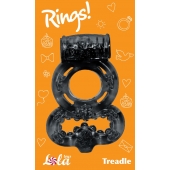 Чёрное эрекционное кольцо Rings Treadle с подхватом - Lola Games - в Реутове купить с доставкой