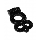 Чёрное эрекционное кольцо Rings Treadle с подхватом - Lola Games - в Реутове купить с доставкой