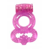 Розовое эрекционное кольцо Rings Treadle с подхватом - Lola Games - в Реутове купить с доставкой