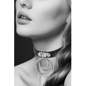 Черный чокер с двумя кольцами - Bijoux Pour Toi - купить с доставкой в Реутове
