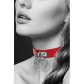 Красный узенький чокер с кольцом - Bijoux Pour Toi - купить с доставкой в Реутове