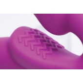 Ярко-розовый безремневой вибрострапон Evoke Vibrating Strapless Silicone Strap-on Dildo - XR Brands - купить с доставкой в Реутове