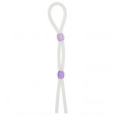 Прозрачное эрекционное кольцо-лассо SILICONE LASSO COCK RING DUAL BEADS - NMC - в Реутове купить с доставкой