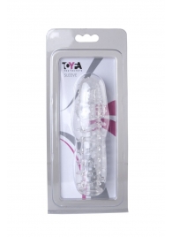 Прозрачная, закрытая насадка с шипами и точками - 13,5 см. - Toyfa Basic - в Реутове купить с доставкой