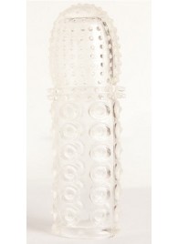 Прозрачная закрытая гелевая насадка - 13,5 см. - Toyfa Basic - в Реутове купить с доставкой