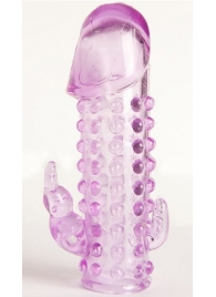 Закрытая фиолетовая насадка с 2 отростками - 13 см. - Toyfa Basic - в Реутове купить с доставкой