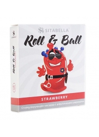 Стимулирующий презерватив-насадка Roll   Ball Strawberry - Sitabella - купить с доставкой в Реутове