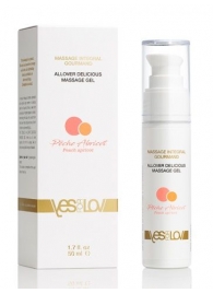 Универсальный массажный гель-смазка Allover Delicious Massage Gel с ароматом персика и аброкоса - 50 мл. - YESforLOV - купить с доставкой в Реутове
