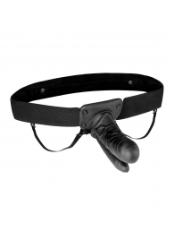Полый страпон с двумя отростками и вибрацией Unisex Vibrating Hollow Strap-On Double Penetrating Dildo - 17,8 см. - Lux Fetish - купить с доставкой в Реутове