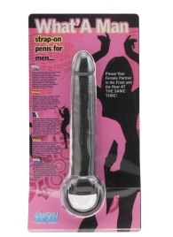 Чёрная насадка на пенис для анальной стимуляции WHATA MAN - 16 см. - Seven Creations - в Реутове купить с доставкой