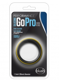 Черно-желтое силиконовое эрекционное кольцо Silicone Go Pro Cock Ring - Blush Novelties - в Реутове купить с доставкой