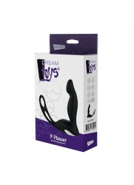 Черный вибромассажер простаты P-PLEASER W ERECTION ENHANCE - Dream Toys - в Реутове купить с доставкой
