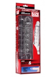Прозразная закрытая насадка на пенис с поддержкой мошонки Clearly Ample Penis Enhancer - 22 см. - XR Brands - в Реутове купить с доставкой