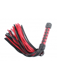 Черно-красная клеть с плетеной ручкой с ромбовидным узором - 45 см. - БДСМ Арсенал - купить с доставкой в Реутове