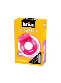 Розовое эрекционное виброкольцо Luxe VIBRO  Ужас Альпиниста  + презерватив - Luxe - в Реутове купить с доставкой