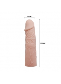 Закрытая телесная насадка-фаллос - 17 см. - Sex Expert - в Реутове купить с доставкой