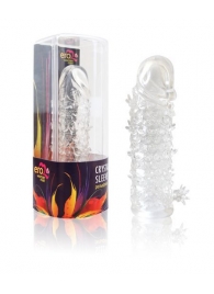 Закрытая прозрачная рельефная насадка Crystal sleeve - 13 см. - Erowoman-Eroman - в Реутове купить с доставкой