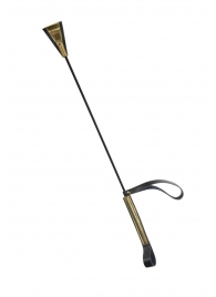 Черно-золотистый стек с хлопушкой из кожи - 62 см. - Sitabella - купить с доставкой в Реутове