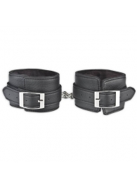 Черные фиксаторы для ног на цепи с мехом внутри - Lux Fetish - купить с доставкой в Реутове