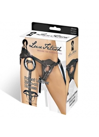 Черные трусики для страпона из патентованной кожи - Lux Fetish - купить с доставкой в Реутове