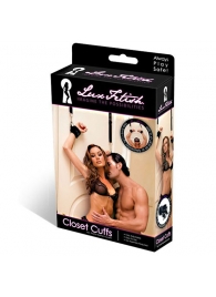 Черные фиксаторы с креплением к двери - Lux Fetish - купить с доставкой в Реутове