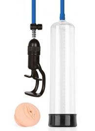 Прозрачная вакуумная помпа Sex Expert с насадкой-вагиной - Sex Expert - в Реутове купить с доставкой