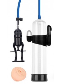 Прозрачная вакуумная вибропомпа Sex Expert с насадкой-вагиной - Sex Expert - в Реутове купить с доставкой