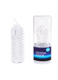 Закрытая рельефная насадка Crystal sleeve с усиками - 12 см. - Erowoman-Eroman - в Реутове купить с доставкой