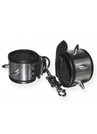 Серебристо-черные наручники с шипами и металлическим блеском - Sitabella - купить с доставкой в Реутове