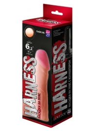 Телесная реалистичная насадка на Harness с коннектором BLACK LINE - 17 см. - LOVETOY (А-Полимер) - купить с доставкой в Реутове