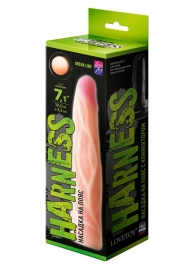 Телесная насадка с венками на Harness с коннектором GREEN LINE - 18 см. - LOVETOY (А-Полимер) - купить с доставкой в Реутове