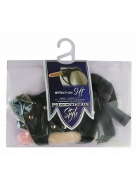 Черный пояс-трусики с двумя насадками Soft-Dolli - 16,5 и 10,5 см. - LOVETOY (А-Полимер) - купить с доставкой в Реутове