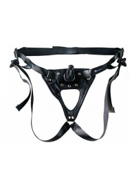 Черный пояс-трусики с насадкой  Soft-Принц  - 17 см. - LOVETOY (А-Полимер) - купить с доставкой в Реутове