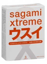 Ультратонкие презервативы Sagami Xtreme SUPERTHIN - 3 шт. - Sagami - купить с доставкой в Реутове