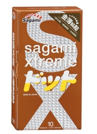 Презервативы Sagami Xtreme FEEL UP с точечной текстурой и линиями прилегания - 10 шт. - Sagami - купить с доставкой в Реутове