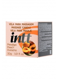 Массажная свеча для поцелуев Peach с ароматом персика - 30 гр. - INTT - купить с доставкой в Реутове