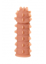 Телесная реалистичная насадка KOKOS Extreme Sleeve 04 с дополнительной стимуляцией - 12,7 см. - KOKOS - в Реутове купить с доставкой