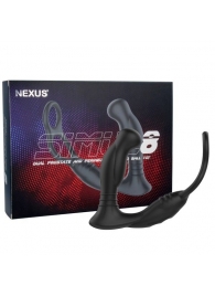 Черная анальная пробка NEXUS SIMUL8 с фиксацией на теле кольцами - Nexus Range - в Реутове купить с доставкой