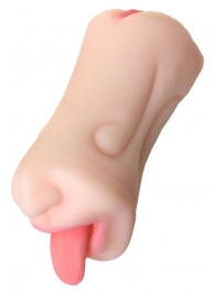 Телесный двусторонний мастурбатор Fruity Tongue - ротик и вагина - ToyFa - в Реутове купить с доставкой