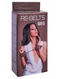 Коричневые кожаные наручники Maya - Rebelts - купить с доставкой в Реутове