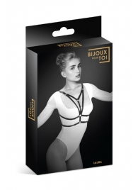 Черная упряжь на грудь Laura - Bijoux Pour Toi - купить с доставкой в Реутове
