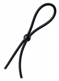 Черное лассо на пенис с одной бусиной - A-toys - в Реутове купить с доставкой