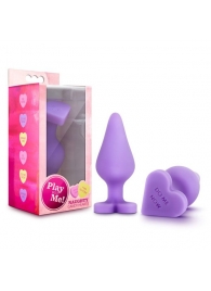 Фиолетовая анальная пробка Naughty Candy Heart Do Me Now - 8,9 см. - Blush Novelties - купить с доставкой в Реутове